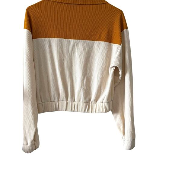 Forever 21 Colorblock Waffle Knit Quarter Zip Pullover – Size Small - Picture 3 of 3